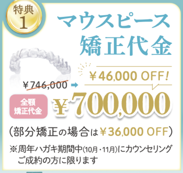 ㊗️7周年❣️マウスピース矯正を特別価格でご案内🎁✨サムネイル